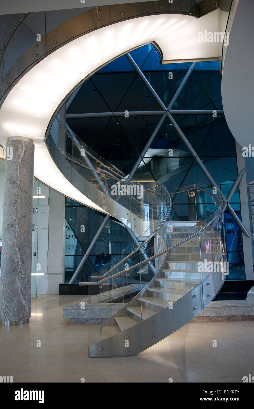 Bahrain World Trade Center Manama Wind Turbines Stock Photo