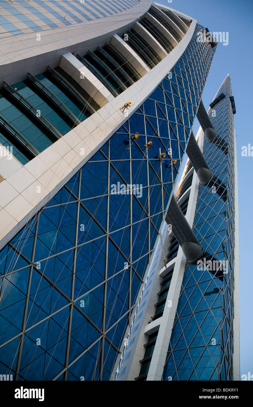 Bahrain World Trade Center Center Cleaning Rig Stock Photo - Alamy