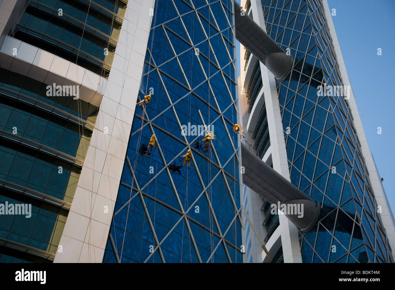 Bahrain World Trade Center Center Cleaning Rig Stock Photo Alamy