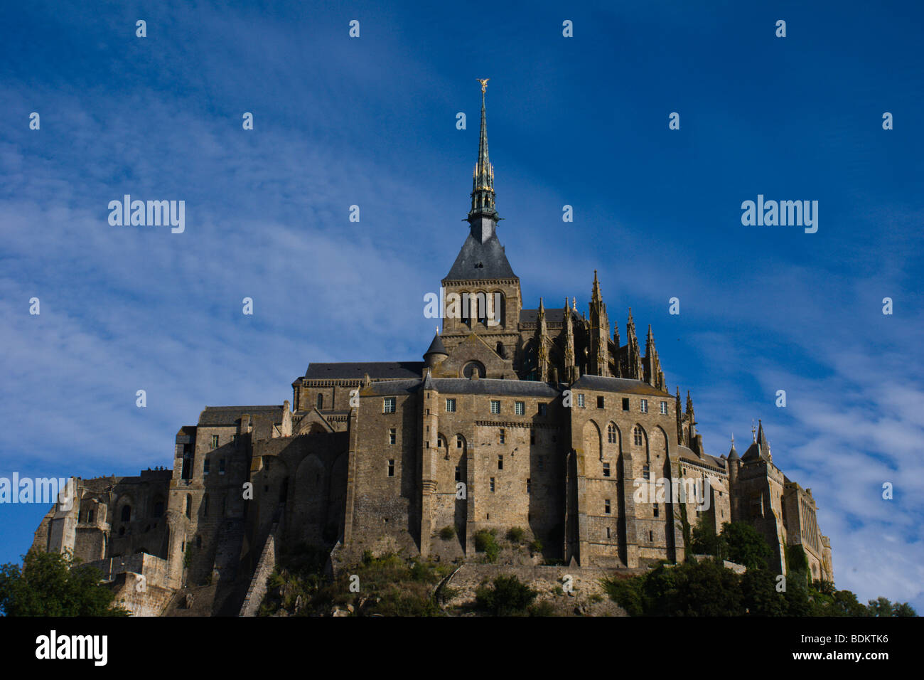 Mont Saint-Michel, the monastery and village on a tidal island between Brittany and Normandy Stock Photo