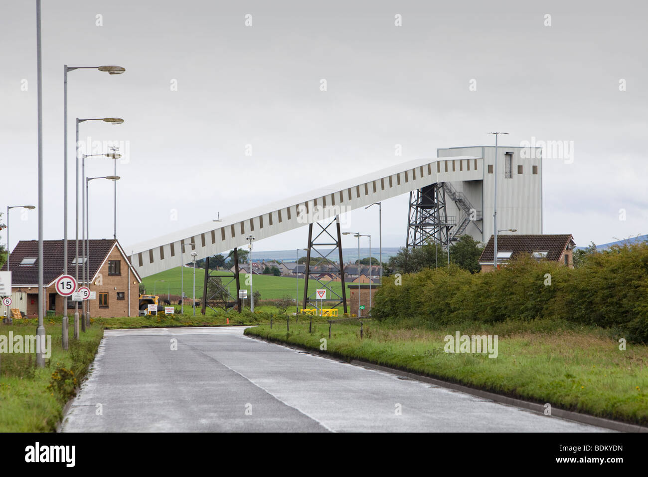 The railhead in Ravenstruther in Lanarkshire, Scotland, UK, where coal from the areas open cast coal mines is loaded onto trains Stock Photo