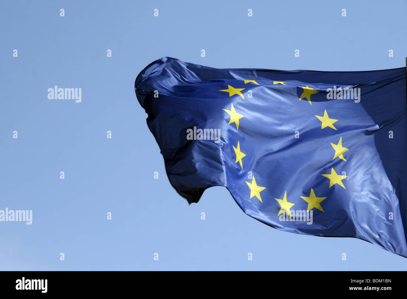 european union flag flying in the wind Stock Photo - Alamy