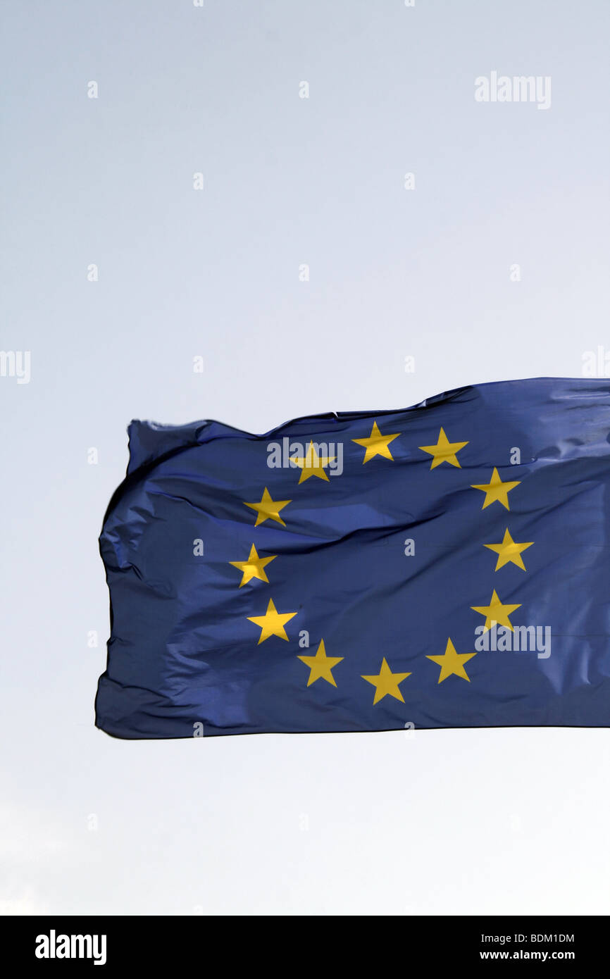 european union flag flying in the wind Stock Photo - Alamy