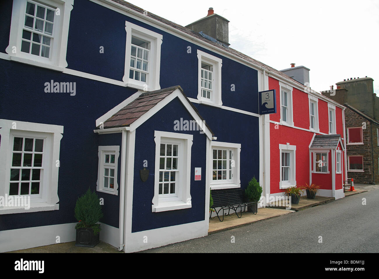 Colourful houses and cottages in Aberaeron, Ceredigion, West Wales, UK