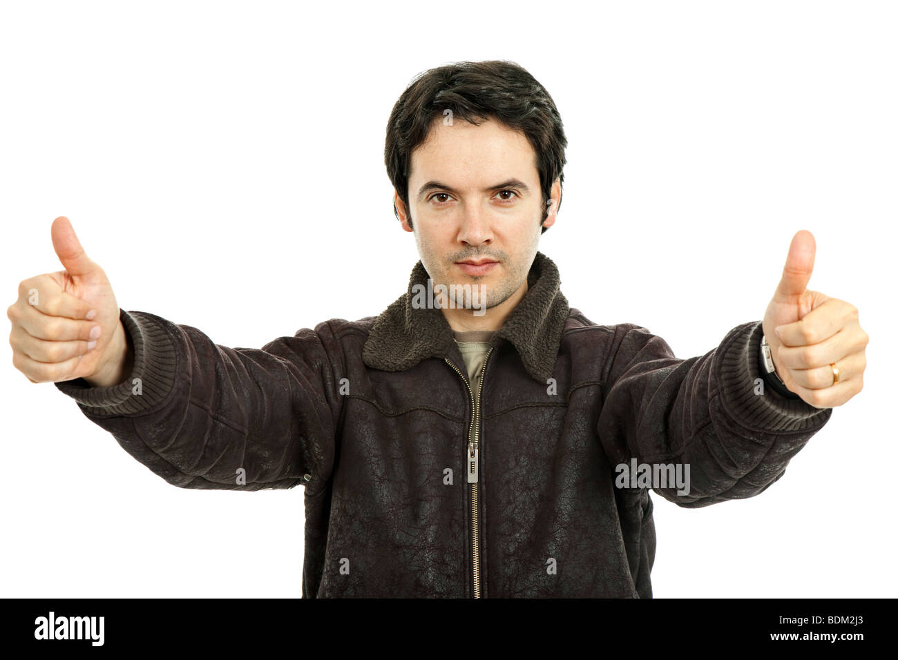 young casual man portrait in a white background Stock Photo - Alamy