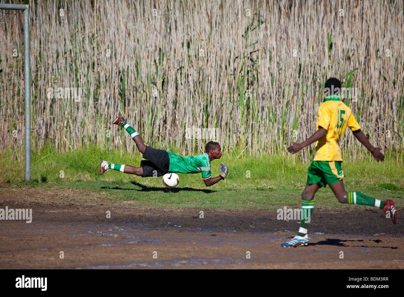 Local Soccer Match, Hout Bay, South Africa Stock Photo