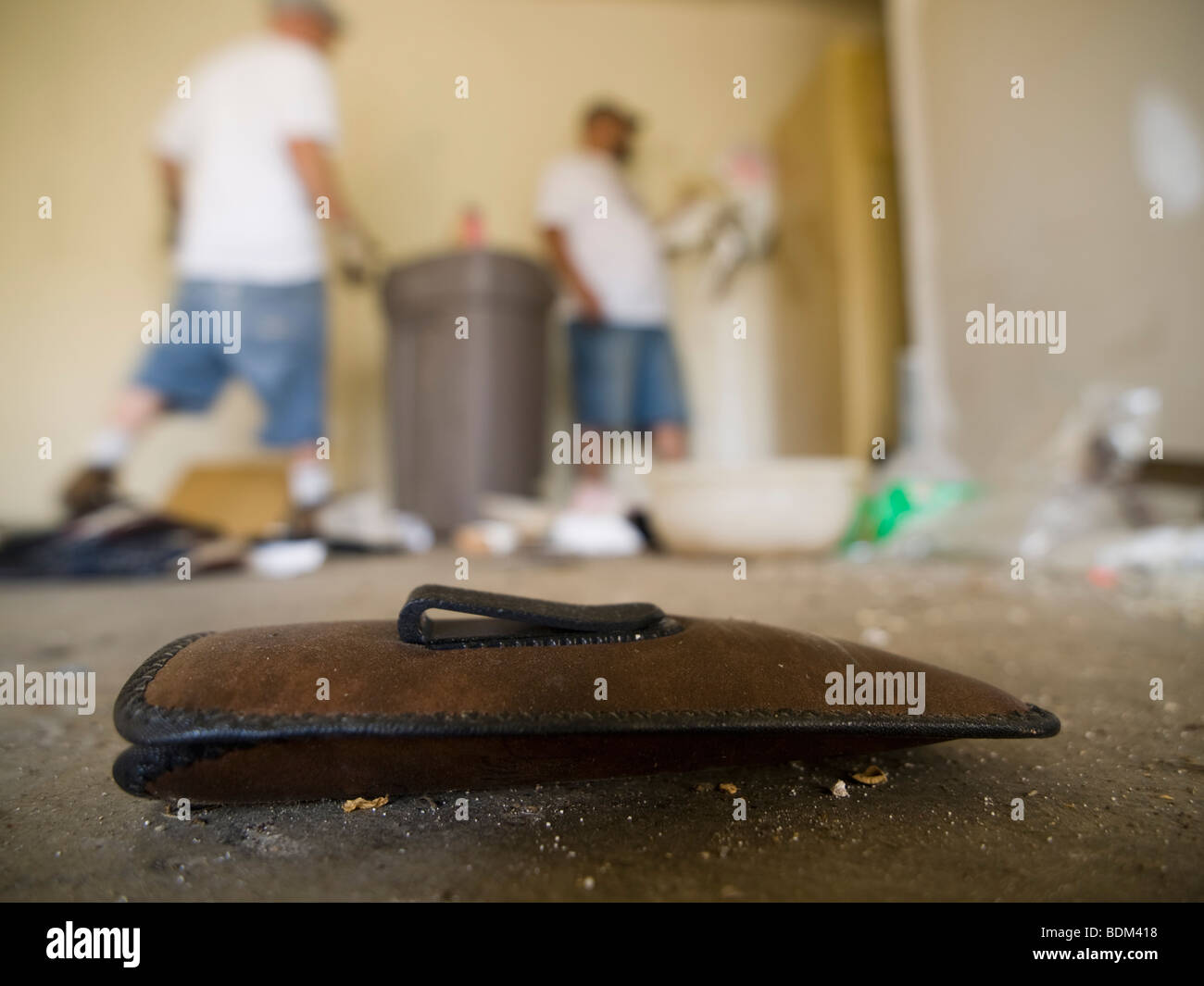Property of the former owners, left behind in a bank-owned foreclosed house Stock Photo
