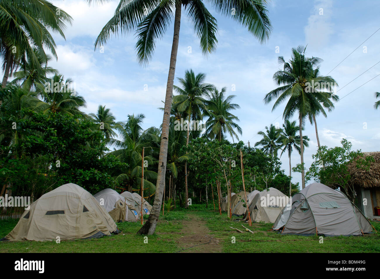 Campsite at Donsol, Sorsogon, Bicol, Southeast Luzon, Philippines Stock Photo