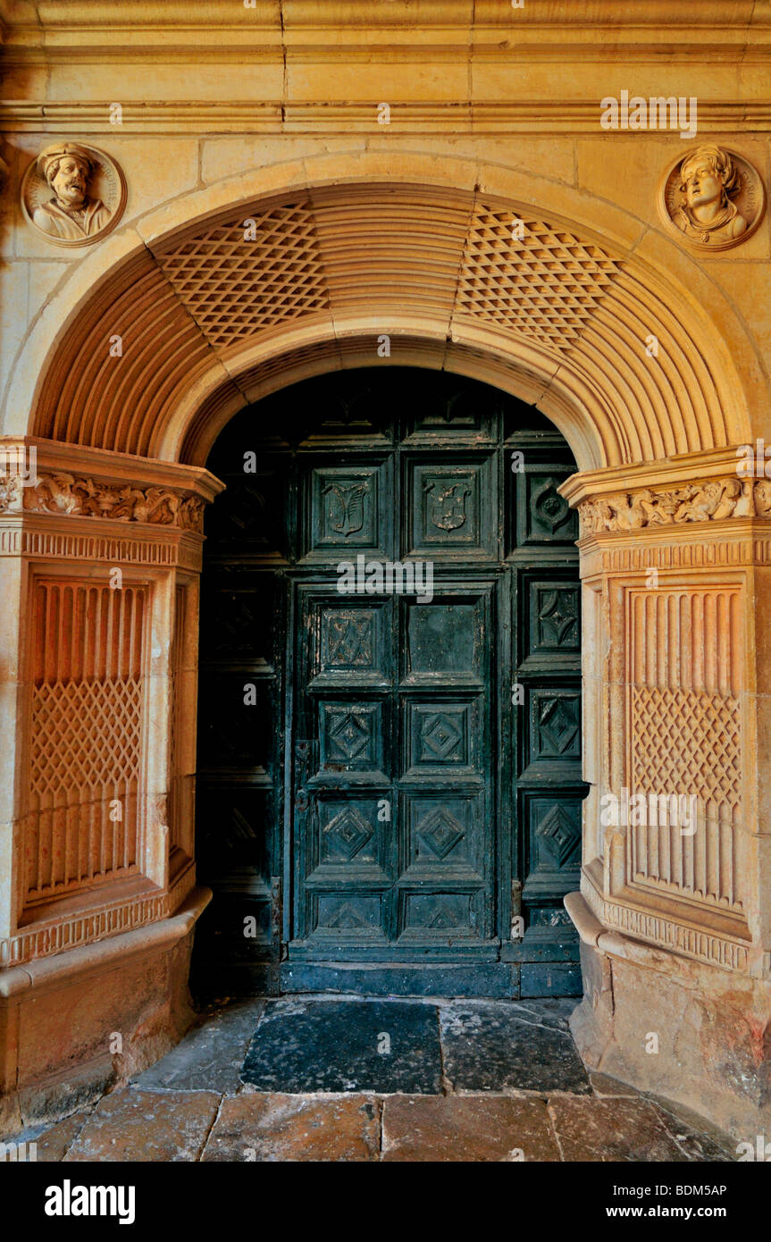 Spain, St. James Way: Medieval doorway in the monastery San Zoilo in Carrion de los Condes Stock Photo