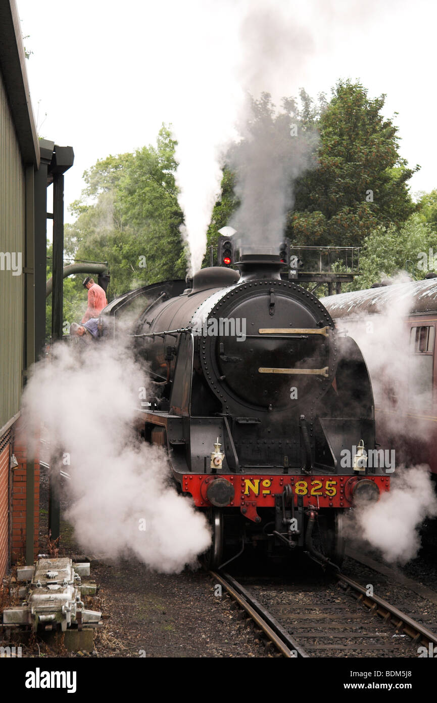 NYMR, Steam train, North York Moors Railway, Pickering Station platform, North Yorkshire, England UK Stock Photo