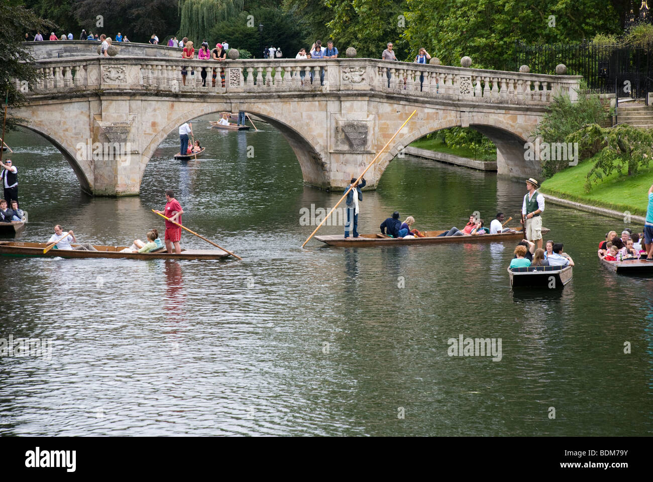 Boats on the river Cam, Sunday, Cambridge, UK Stock Photo