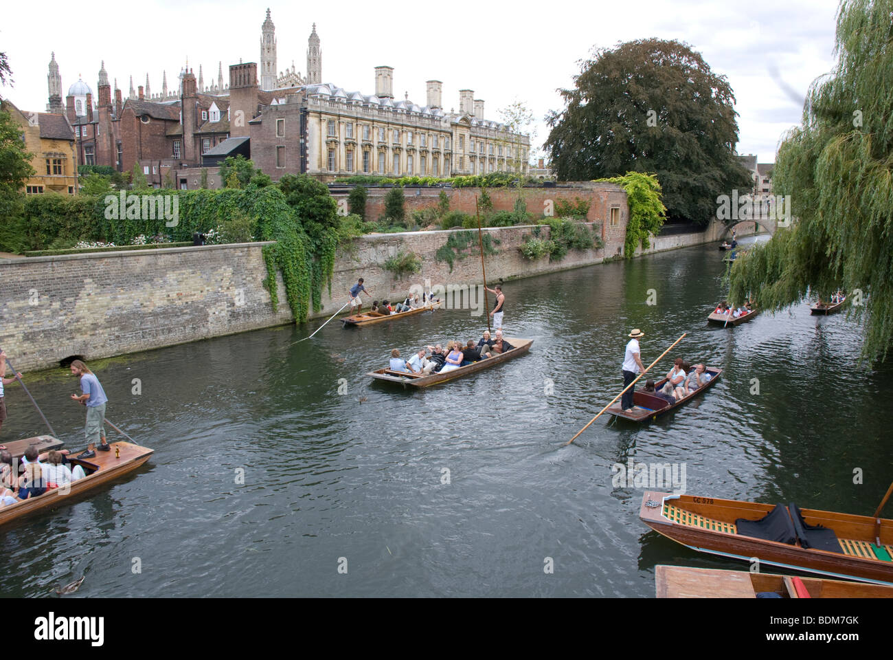 Boats on the river Cam, August Sunday 2009, Cambridge, UK Stock Photo