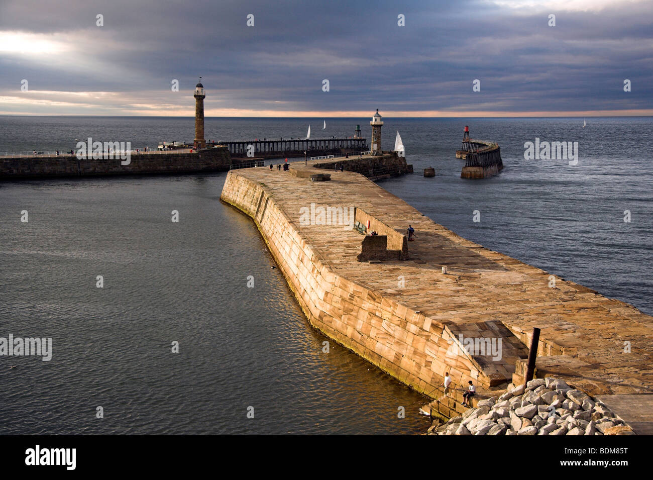 Lighthouses with pier and boats hi-res stock photography and images - Alamy