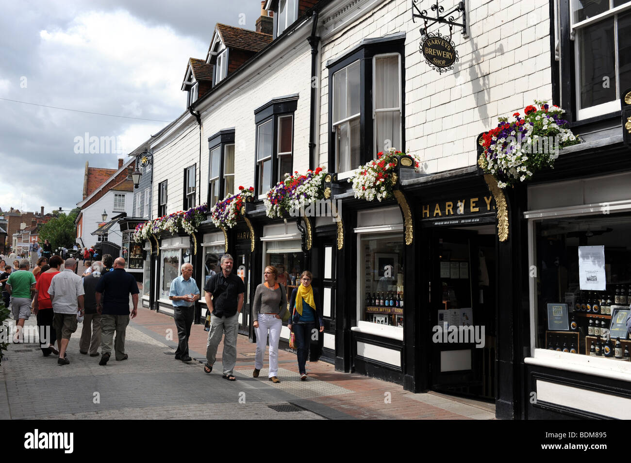 Harveys Brewery shop in Cliffe High Street Lewes East Sussex tourism