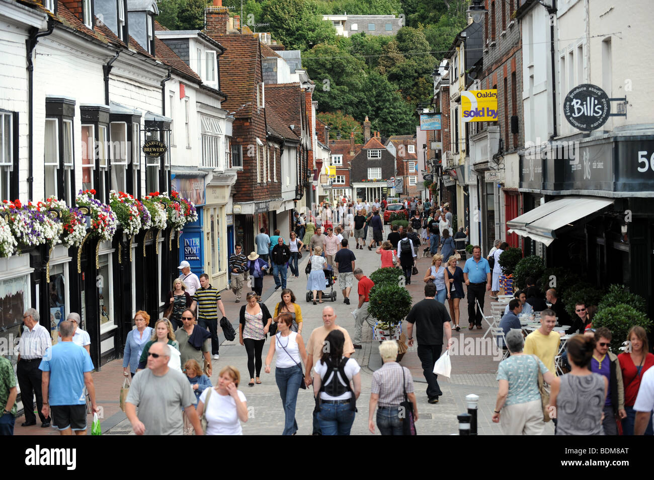 Shoppers in Cliffe High Street Lewes East Sussex UK Stock Photo Alamy