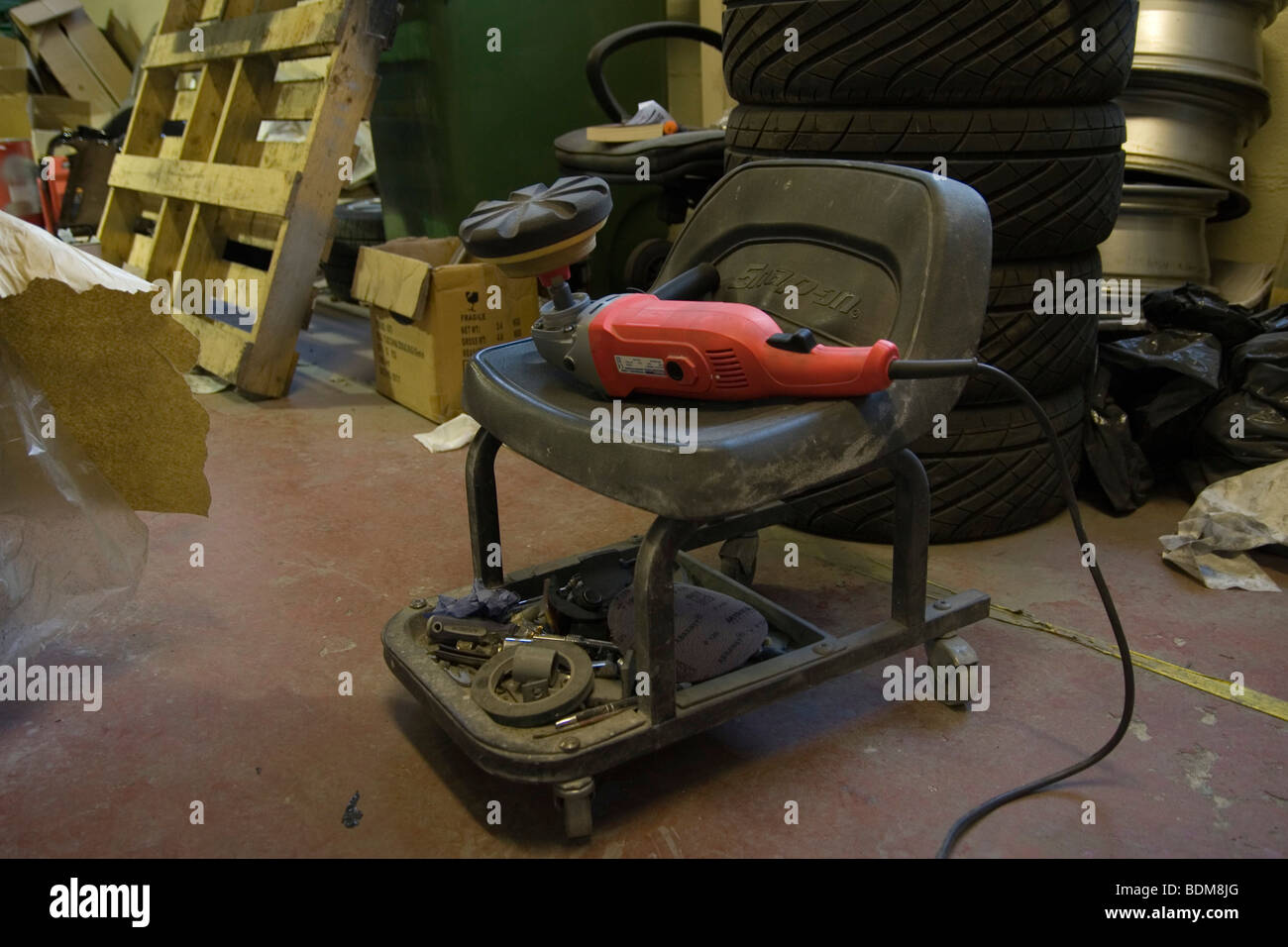 Car bodywork maintenance and repair tools Stock Photo Alamy