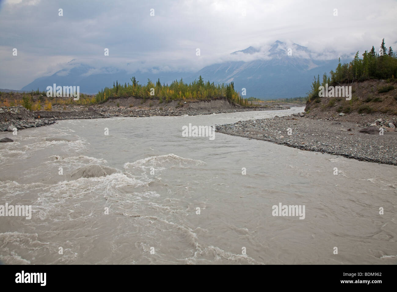 The Kennicott River in Wrangell-St. Elias National Park Stock Photo