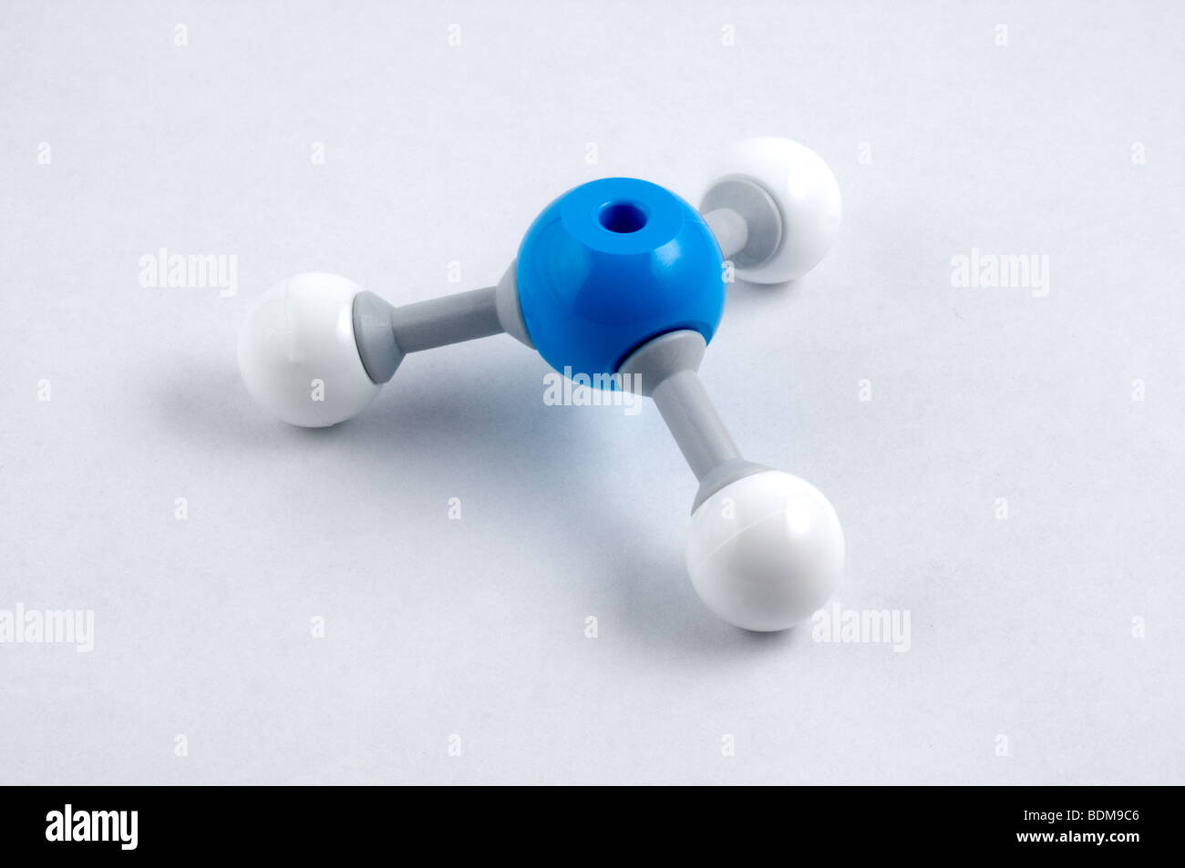 Ammonia 3D molecular model. Stock Photo