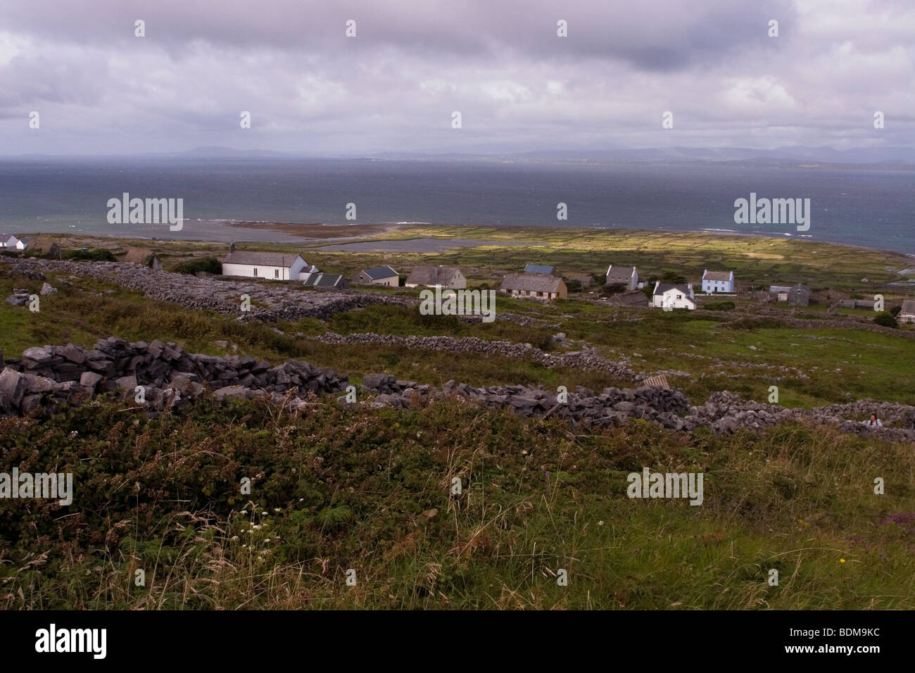 Inis Mor island landscape viewed from near Dun Arann Lighthouse, Inis