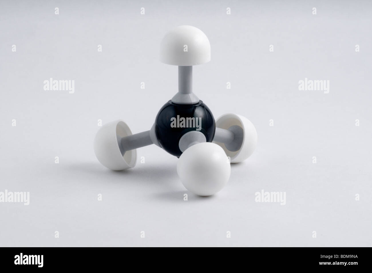 Methane 3D molecular model. Stock Photo