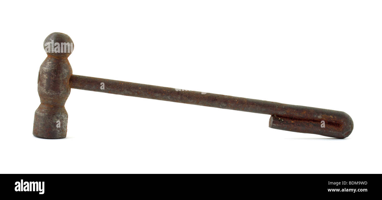 Small vintage ball peen hammer with interesting handle Stock Photo Alamy