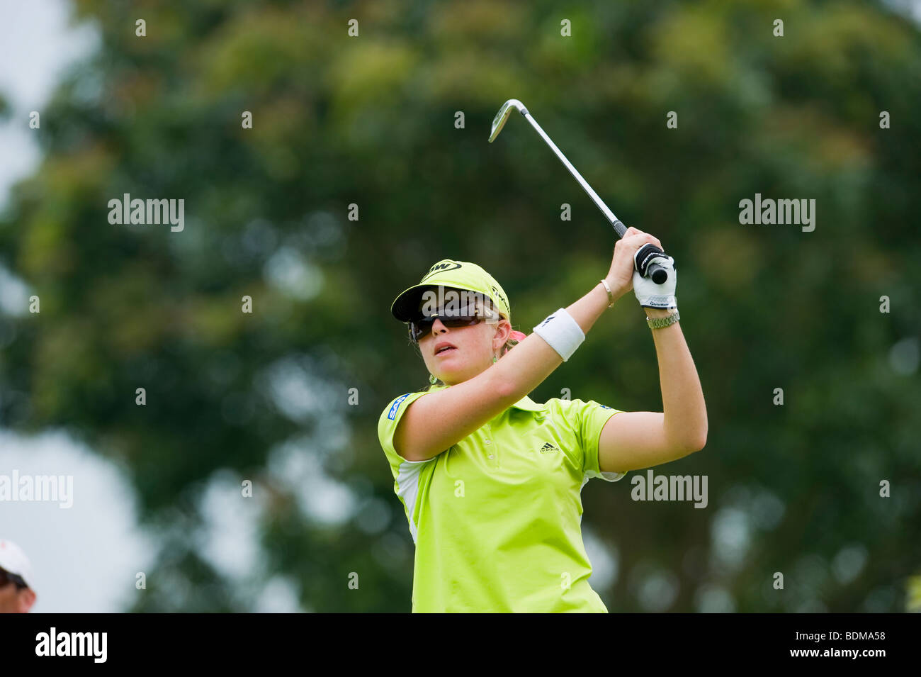 Paula Creamer of the USA in action during the LGPA golf tournament HSBC