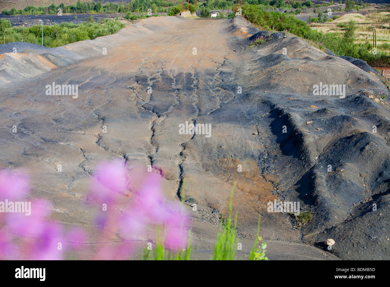 Spoil left by open cast coal mining at the abandoned Westfield mine in Perth and Kinross Scotland, UK Stock Photo