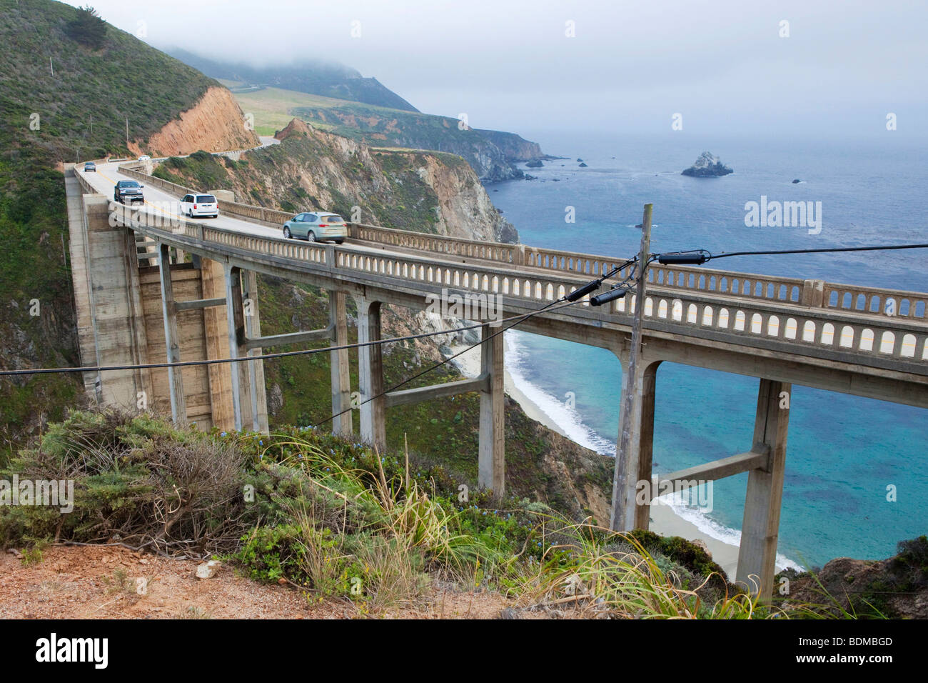 A bridge along the 'Big Sur' on the central California coast, USA Stock Photo