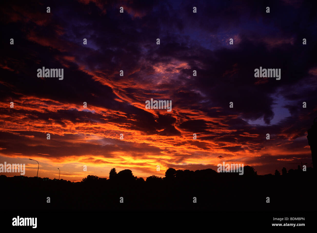 Cloudy sky on a sunset Stock Photo - Alamy