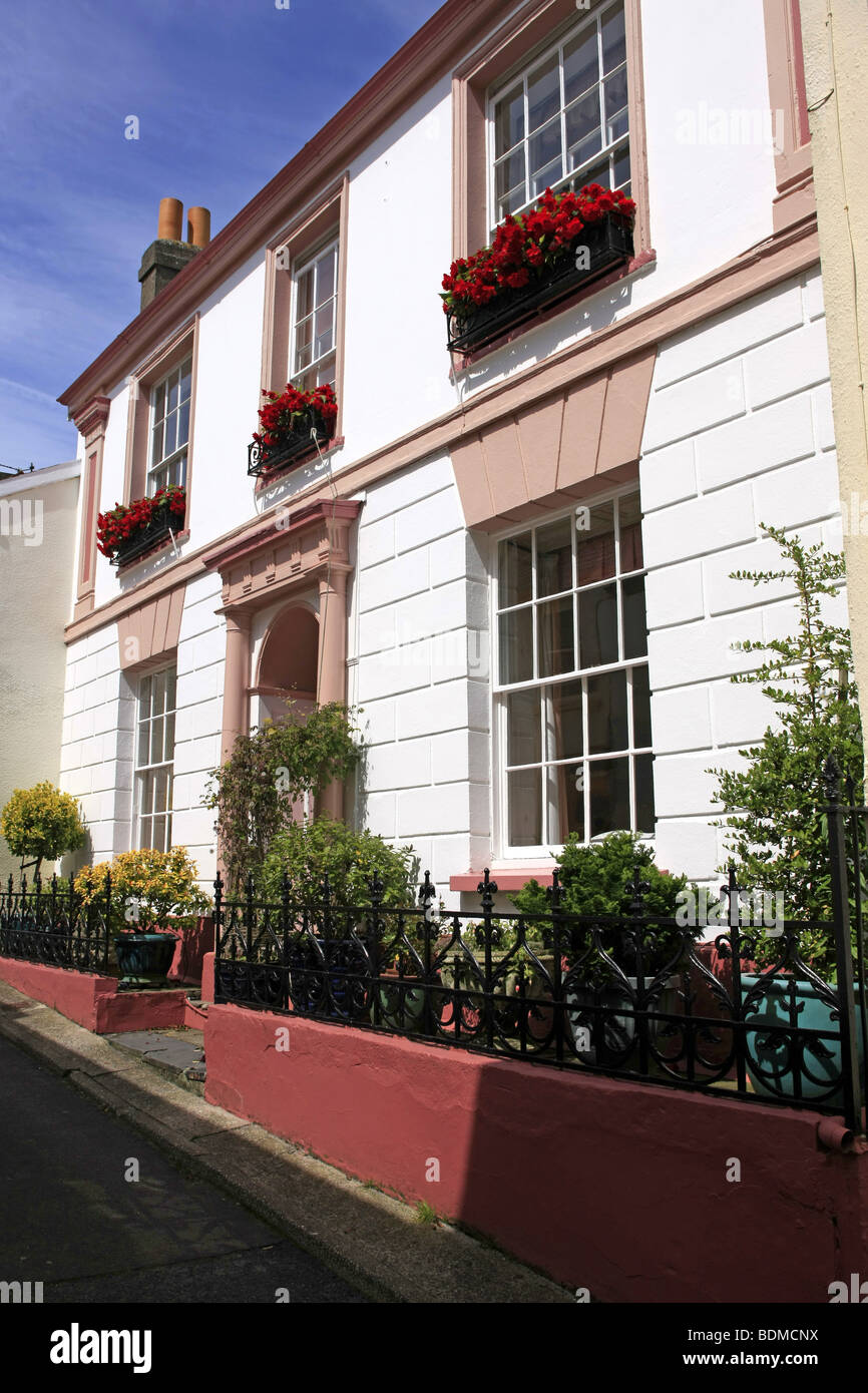 A grand period house in the village of Appledore Devon England Stock
