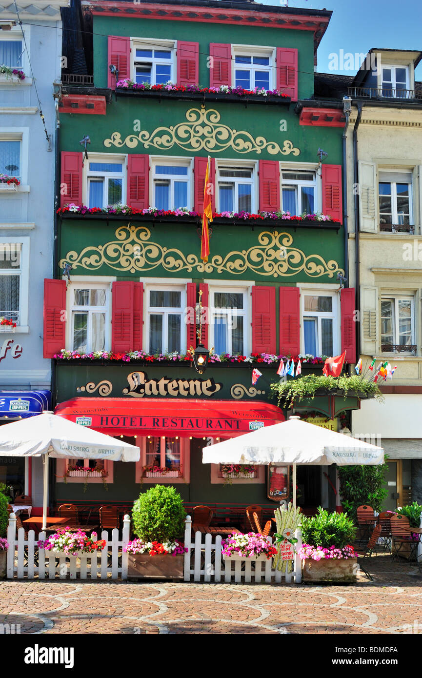 Hotel and restaurant Laterne, pedestrian zone, Baden-Baden, Black Forest, Baden-Wuerttemberg, Germany, Europe Stock Photo