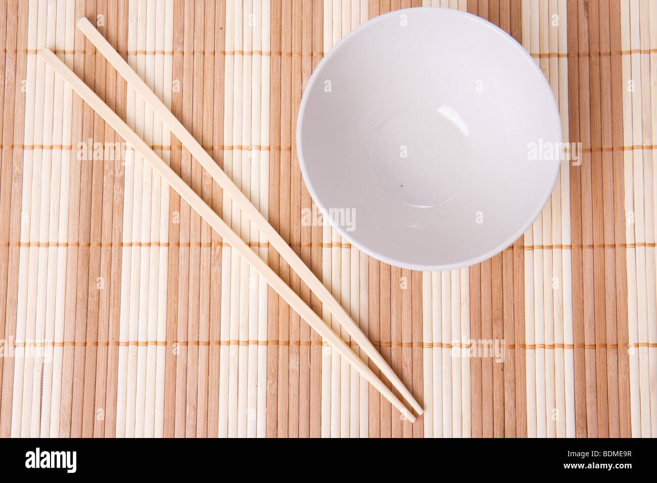 the empty bowl and chopsticks Stock Photo