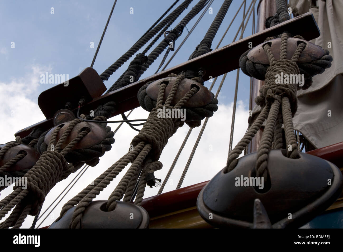 Ropes, ship, sailboat, Statenjacht, Utrecht Stock Photo Alamy