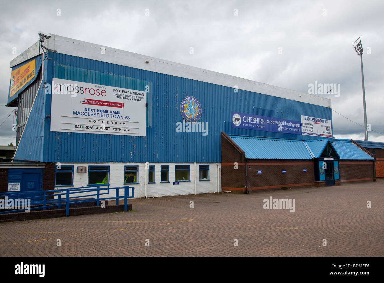 Moss Rose, home ground of Macclesfield Town Football Club, Cheshire Stock Photo