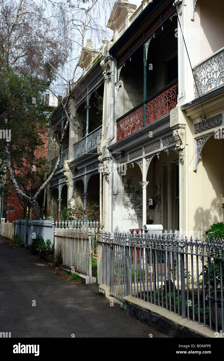Rundown Victorian housing, Melbourne, Australia. Stock Photo