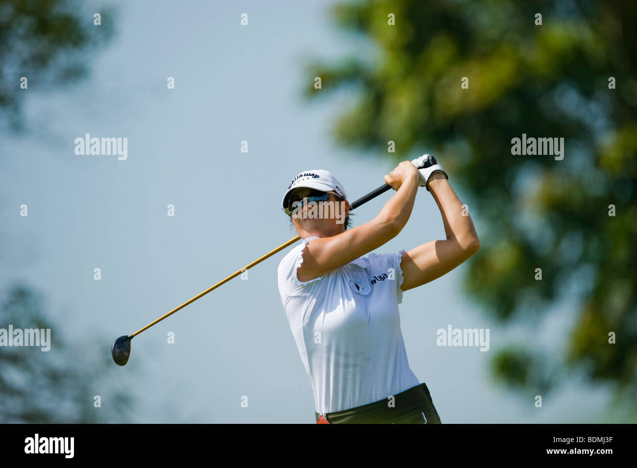 Louise Friberg of Sweden in action during the LGPA golf tournament HSBC Women's Champions at the Tanah Merah Country Club Singap Stock Photo