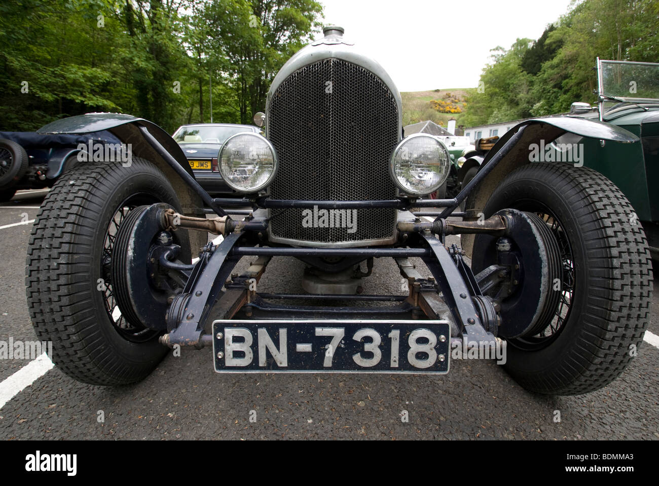 The front of an old Bentley car. Stock Photo