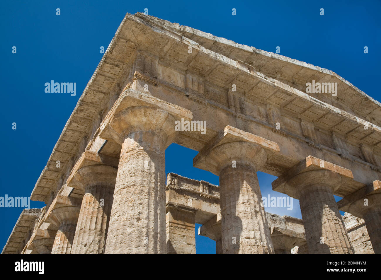 Paestum, Poseidontempel, Hera-Tempel (um 450 v. Chr.) Stock Photo