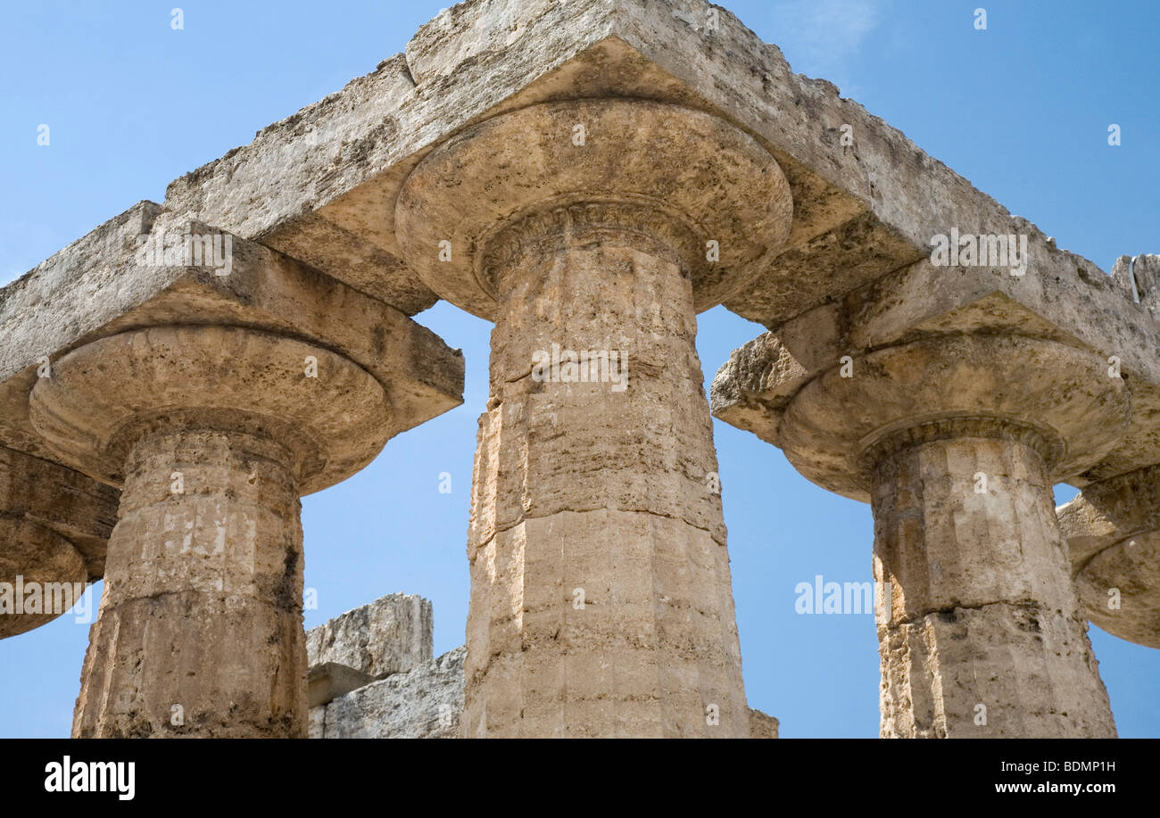 Paestum, Hera-Tempel, archaische Basilika (um 540 v. Chr.), Stock Photo