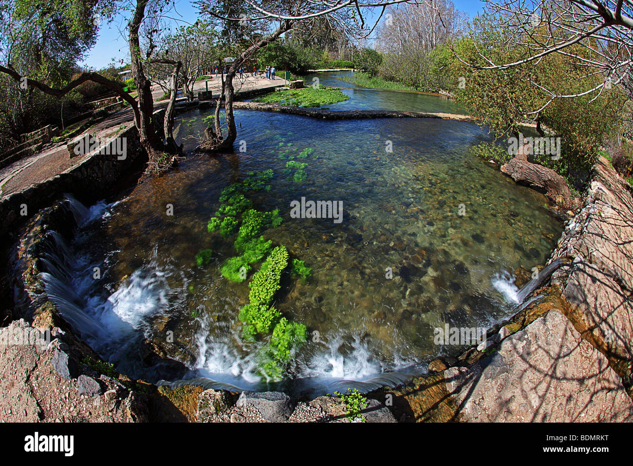 Israel, Golan Heights Natural spring at the Banias or Hermon river park Stock Photo
