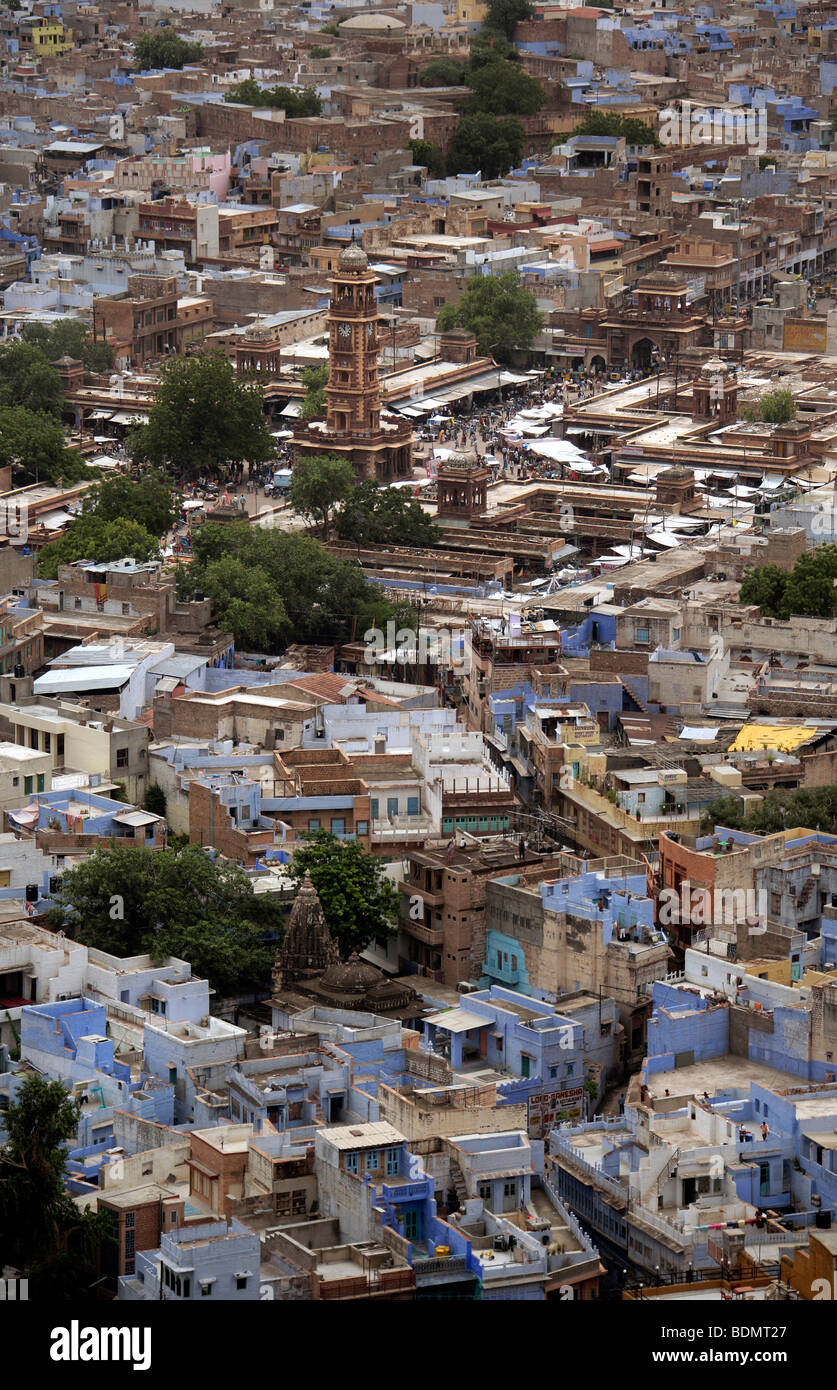 Jodhpur, the blue city, view on the market area of Jodhpur, Rajasthan, India, Asia Stock Photo