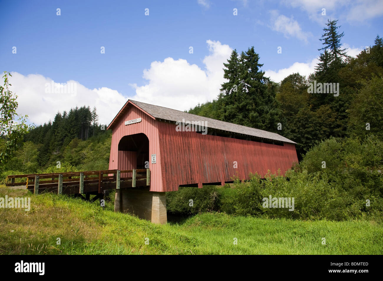 Chitwood Covered Bridge in the Willamette Valley Oregon Stock Photo