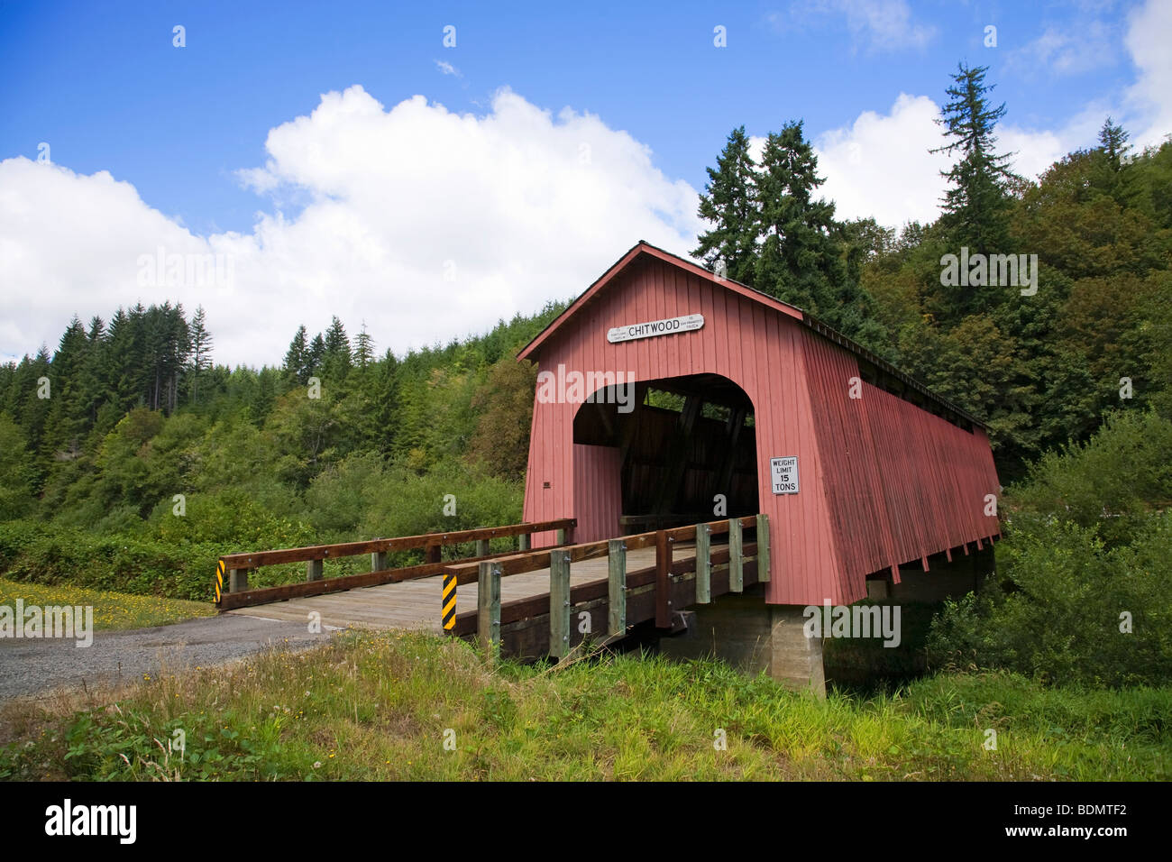 Chitwood Covered Bridge in the Willamette Valley Oregon Stock Photo