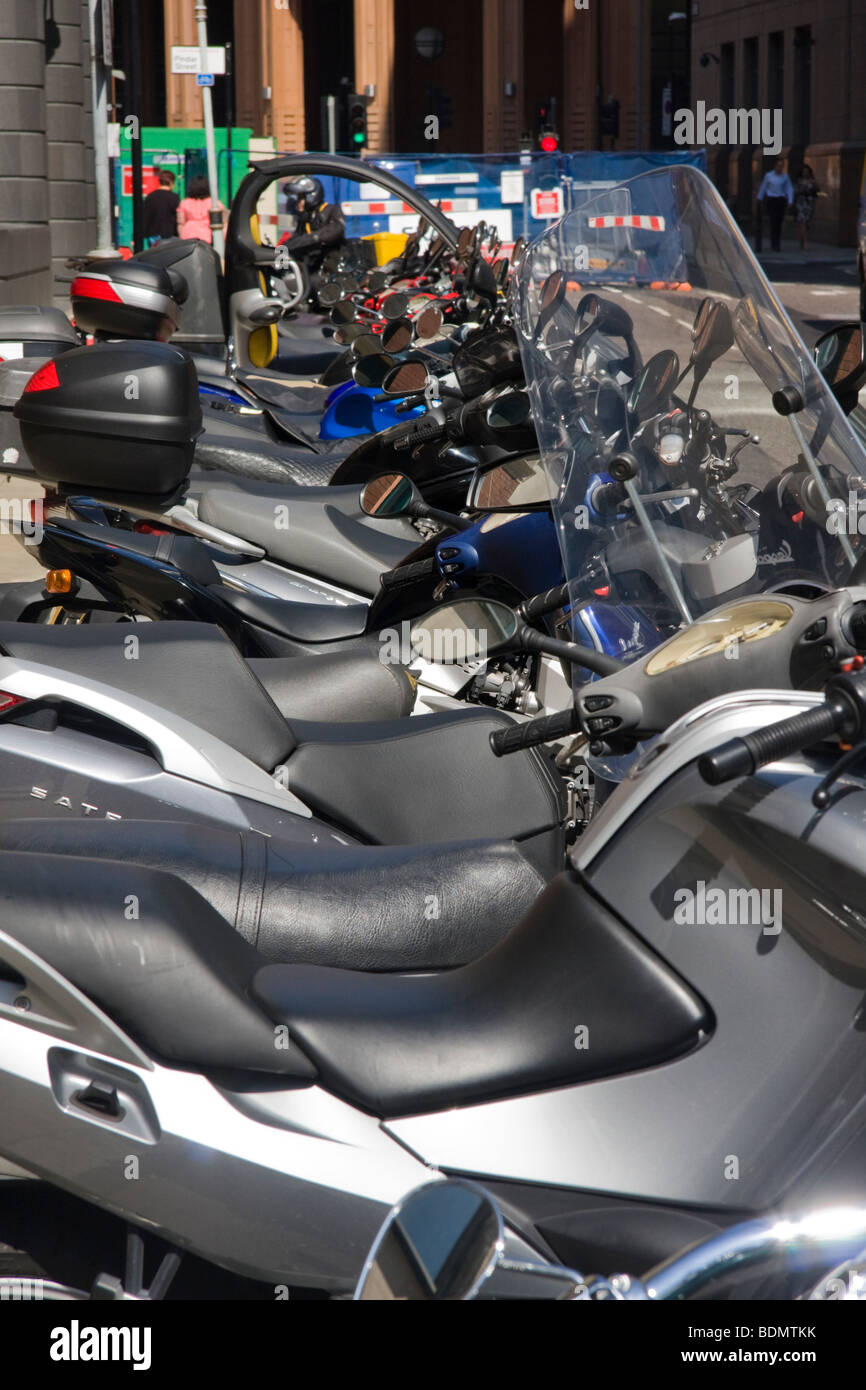 Motor cycle parking City of London England Stock Photo Alamy