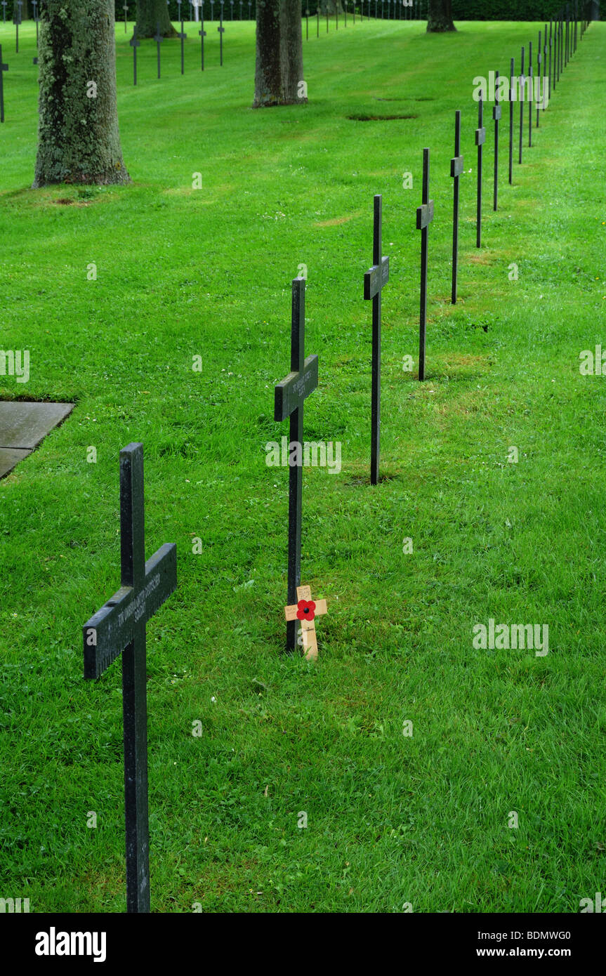 German war graves at Fricourt on the Somme Stock Photo