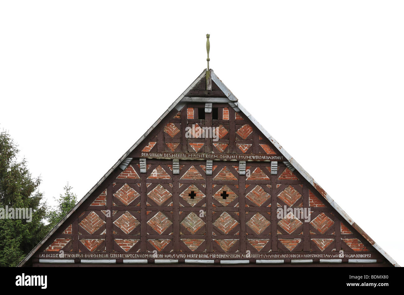 Trebel-Dünsche, Hallenhaus, alte Hausnummer 2, erbaut 1734 Stock Photo