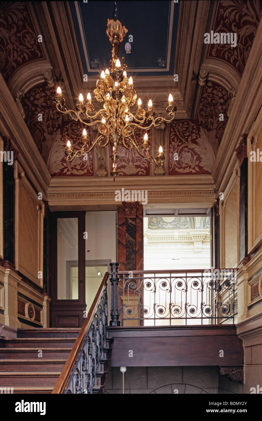 Bamberg, VillaDessauer, Treppenaufgang, 1884 errichtetes Wohnhaus des jüdischen Hopfenhändlers