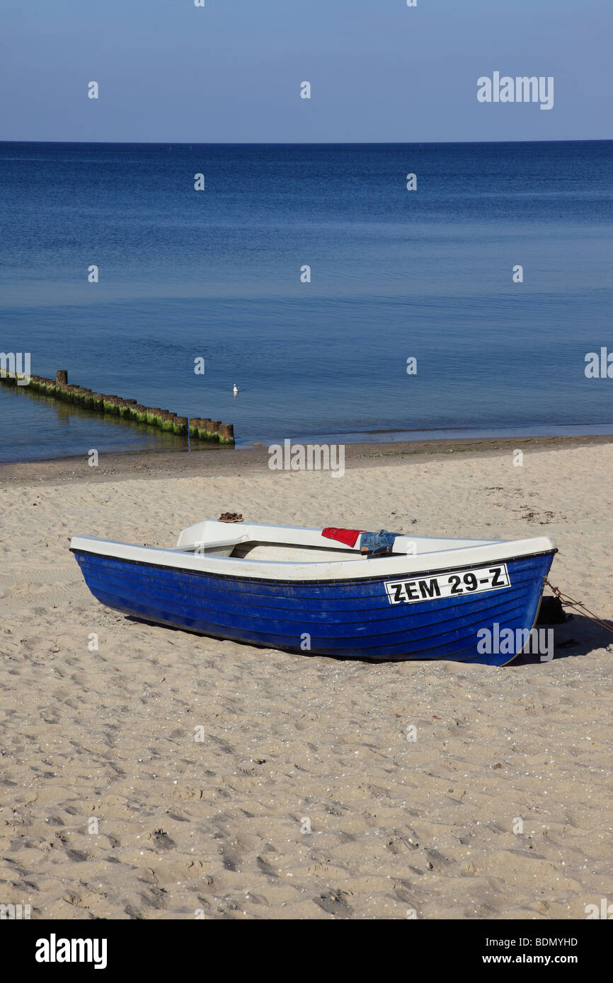 Colorful traditional old german fishing cutter boats moored