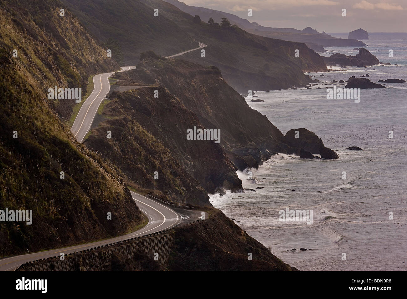 Highway 1, the Pacific Coast Highway, winds its way along the Big Sur ...