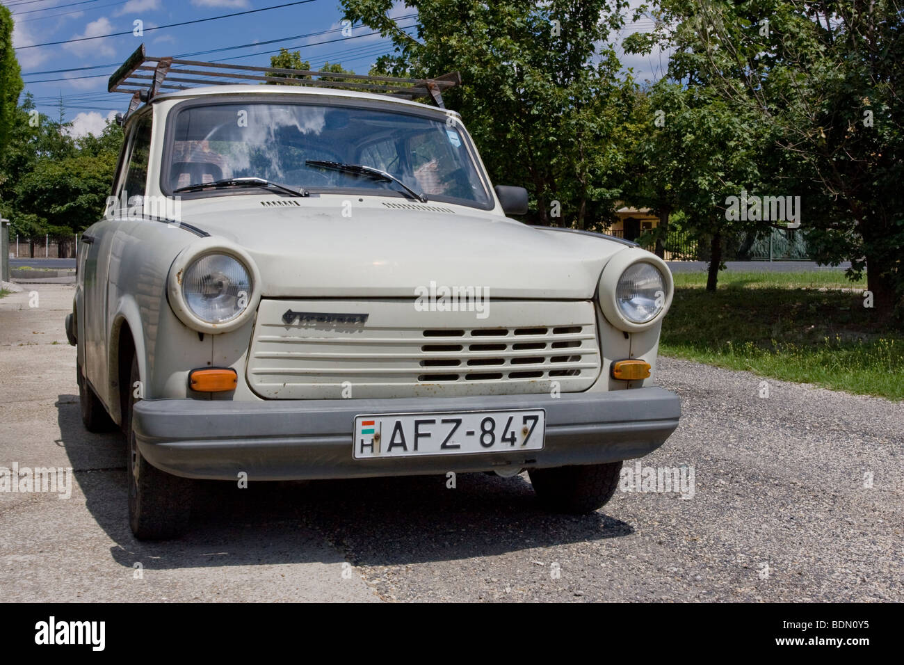 Trabant, the emblematic little car symbolizing the end of the German Democratic Republic Stock Photo
